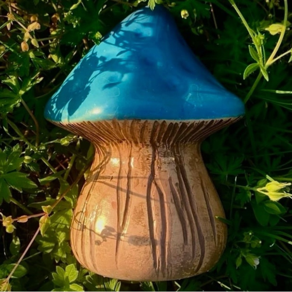 Hand-Carved Artisan Ceramic Mushroom